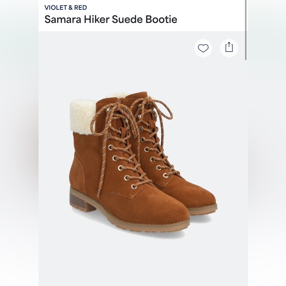 Violet & Red's Samara Hiker Suede Bootie Size 9